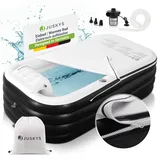 Juskys Aufblasbare Badewanne M - Outdoor Wanne faltbare, mobile Eistonne mit Rückenlehne