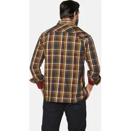 Jan Vanderstorm Langarmhemd kariert Orange 4XL