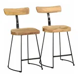 vidaXL Barhocker 2 Stk. 49x43x79 cm Mango Massivholz