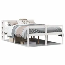 vidaXL Seniorenbett mit Kopfteil ohne Matratze Weiß 150x200 cm
