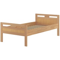 ERST-HOLZ Bett Massivholzbett Seniorenbett Buche natur 100x200 Einzelbett Hohes Bett mit Rollrost 60.74-10, Massivholzbett Seniorenbett Buche natur 100x200 Einzelbett Hohes Bett mit Rollrost 60.74-10