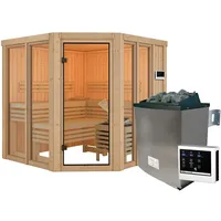 Karibu Sauna Airi Superior mit Eckeinstieg 68 mm Ohne