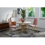 WFL GROUP Esstisch Flora (erhältlich in zwei Größen – 100/120 cm, ausziehbar auf 180/200 cm), platzsparender Tisch in Holzoptik für Küche, Esszimmer oder Wohnzimmer braun 120 cm x 76 cm x 120 cm