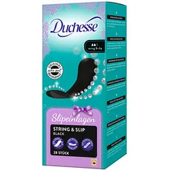 Duchesse Slipeinlagen String & Slip Black, 28 St.