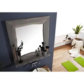 Massivmoebel24 Badspiegel Akazie 70x12x78 grau lackiert PURE ACACIA #603