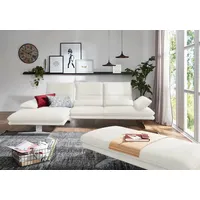 W.Schillig Ecksofa broadway, Designsofa mit tollem Sitzkomfort, Sitztiefenverstellung, Kopfteil- & Seitenteilverstellung, Breite 291cm weiß