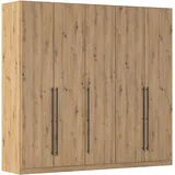 Kleiderschrank RAUCH "Drehtürenschrank Schrank Garderobe Wäscheschrank Schlafzimmer AVOLA", braun (eiche artisan), B:226cm H:210cm T:54cm, Holzwerkstoff, Schränke, Kleiderschrank, mit hochwertigen Stangengriffen in Schwarz aus Metall MADE IN GERMANY, Topseller