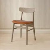 Esszimmerstuhl HAMMEL FURNITURE "Findahl by Hammel Mosbøl", , weiß pigmentiert lackiert, weiß pigmentiert lackiert, B:48cm H:79cm T:46cm, Massivholz, Leder, Stühle, Massivholz, gepolsterte Sitzfläche, versch. Farbvarianten