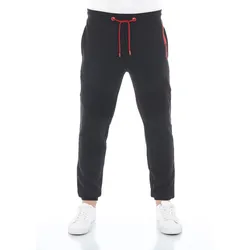 riverso Jogginghose Herren Baumwolle RIVTill Slim Fit Slim Fit Schwarzdesign Tunnelzug S
