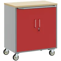 VidaXL - Werkzeugschrank mit Rollen Abschließbar Rot 75x45x85 cm