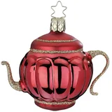 INGE-GLAS® Christbaumschmuck Teekanne 7,5cm (1-tlg), mundgeblasen, handbemalt rot