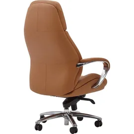AMSTYLE Bürostuhl Echtleder caramel