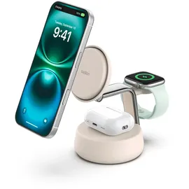 Belkin UltraCharge Pro Magnetische 3-in-1-Ladestation mit Qi2 25W weiß