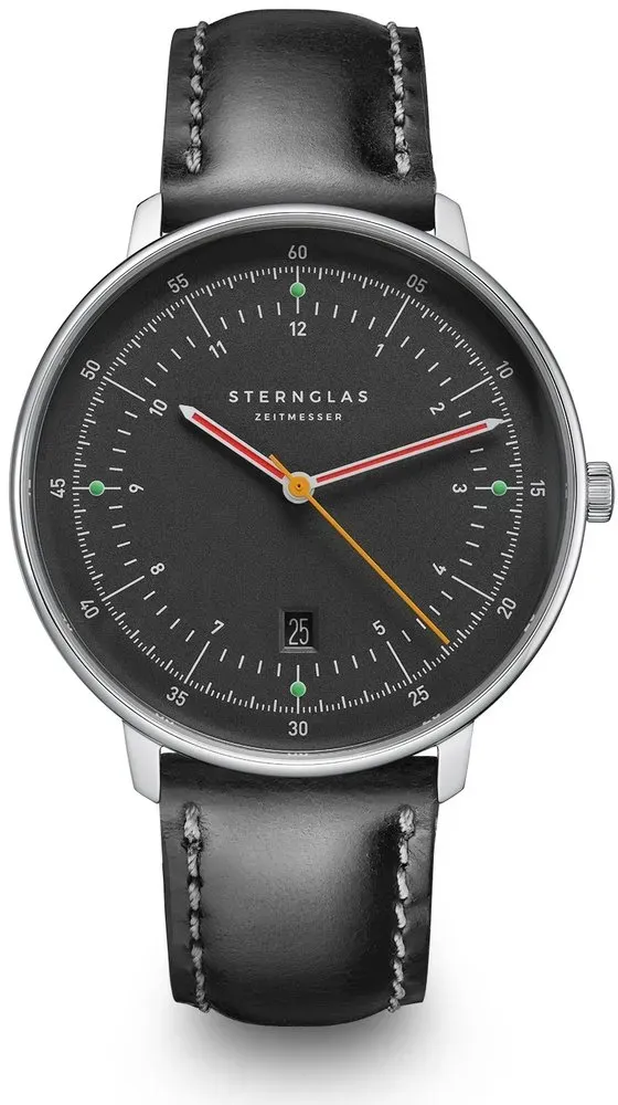 STERNGLAS - HAMBURG - neugraphit - silber - Bridle schwarz / 42MM