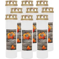 HS Candle Grabkerze Trauerkerze 170h Brenndauer (9-tlg), Grabkerze Trauerkerze Gedenkkerze Kerze Friedhof