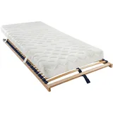 Sleeptex Matratzenset, Holz, 2-teilig, Birke, Buche, Schichtholz, H3, Höhe ca. 16 cm, 120x200 cm, Grüner Punkt, Lga, Textiles Vertrauen - Oeko-Tex®, Hohenstein, Made in Germany, DIN EN ISO 9001, Oeko-Tex® Standard 100, Härtegradauswahl, Bezug abnehmbar/waschbar, Ober- und Unterseite versteppt, wendbar, optimale Belüftung, mit Aloe Vera, Tragegriffe, atmungsaktiv, schadstoffgeprüft, bessere Druckentlastung durch Noppenstruktur, alternative Größen erhältlich,Federholzleisten verleimt, bewegliche Leistenlagerung, Federleisten Duokappen, Mittelgurt, individuelle Liegehärteeinstellung, nicht verstellbar, erhältlich, Schlafzimmer, Matratzen Shop, Matratzensets