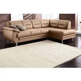 sit&more Ecksofa SIT & MORE "Mailand L-Form, B: 250 cm", braun (cappuccino), B:250cm H:85cm T:164cm, Luxus-Kunstleder;Kunstleder Softlux;NaturLEDER (echtes Rindleder)/Korpus passendes Kunstleder Softlux;Luxus-Microfaser Altara Nubuck (100% Polyester), Sofas,