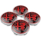 Nemeae Nabendeckel 4 STÜCKE 60mm für Alfa Romeo Giulietta Spider GT Giulia Mito 147/156/159/166 Stelvio Car Rad Center Hub Cap Auto Styling Felgen Abdeckung Badge Emblem Aufkleber Radnabenkappen,B