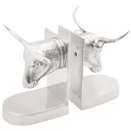 vidaXL Buchstütze Aluminium 21,5x15,5x20 cm Silber 2 St.
