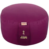 Ersatzbezug für Yogakissen rund Ø33x20 cm – Kissenhülle aus 100 % Baumwolle mit Kordelzug – Bezug für Meditationskissen – waschbar, atmungsaktiv, ohne Füllung – 1 Stück Yogazubehör (Pflaume)