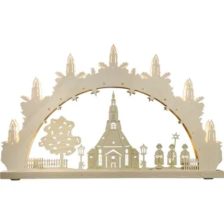 Weigla Schwibbogen/Lichterbogen"Seiffener Kirche" 7 flammig Erzgebirge garantiert