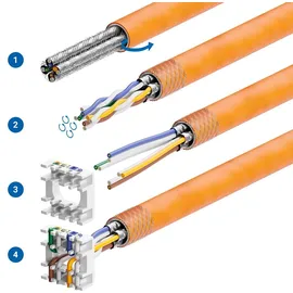 deleyCON 24 Port Patchpanel Set Patchfeld Modular 1 HE 19" Zoll Rackeinbau + 24x RJ45 Keystone Module CAT6a Kompatibel mit CAT5 CAT6 CAT7 LAN Netzw...