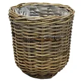 Van der Leeden Rattan Übertopf Ø 29 x 30 cm Grau