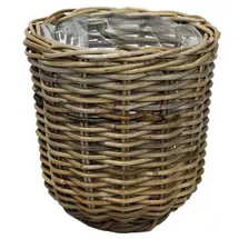 Van der Leeden Rattan Übertopf Ø 29 x 30 cm Grau