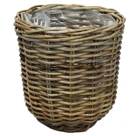 Van der Leeden Rattan Übertopf Ø 29 x 30 cm Grau
