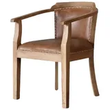 baario Polsterstuhl Esszimmerstuhl HARRISON Vintage, Leder Massivholz mit Armlehne Design braun
