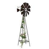 DanDiBo Ambiente DanDiBo Windrad Metall 170 cm kugelgelagert Braun Windspiel Gartenstecker 96019 Windmühle Wetterfest Gartendeko Garten Bodenstecker