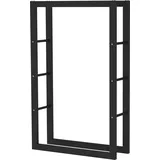 SCHMIDT security tools Kaminholzregal 80x25x125cm Stahl Schwarz Brennholzregal Holzstapelhilfe Holzunterstand Holz-Regal