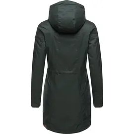 Ragwear Damen Wintermantel warm gefütterter Parka lang wasserdicht mit Kapuze Elsie Melange Dark Green Gr. XS - XS