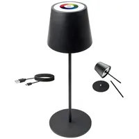 Schwaiger 658712 Tischlampe teilbar Stehlampe RGB LED Schwarz Tischleuchte