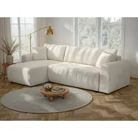 OTTO home Ecksofa JONAA L-Form, 241cm /Schlafsofa (133/200) OTTO. Verlässliche Qualität, Tonnentaschen-Federkern, Bettkasten, Cord, Struktur beige