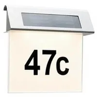Paulmann 93765 Solar-Hausnummernleuchte 0.2W Warmweiß Edelstahl, Weiß