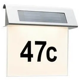 Paulmann 93765 Solar-Hausnummernleuchte 0.2W Warmweiß Edelstahl, Weiß