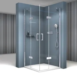Bernstein Eckdusche Dusche Drehtür Eckeinstieg Nano ESG Sicherheitsglas 100 x 100 x 195cm