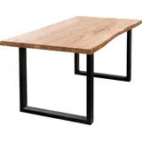 Home affaire Esstisch Tristan, mit Baumkante beige 160 cm x 77 cm x 90 cm