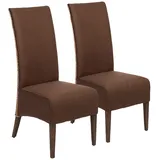 Rattanstühle Set 2 Stück Esszimmer Stühle Antonio Polsterstühle braun Polster Wi