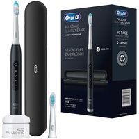 Oral-B Pulsonic Slim Luxe 4500 Elektrische Schallzahnbürste/Electric Toothbrush, 2 Aufsteckbürsten, 3 Putzmodi für Zahnpflege und gesundes Zahnfleisch, Reiseetui, Designed by Braun, matt schwarz