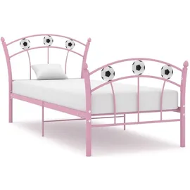 vidaXL Einzelbett mit Fußball-Design Rosa Metall 90x200 cm