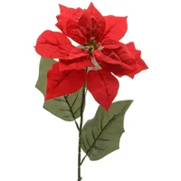 Kaemingk Kaemingk, Weihnachtsstern Blume am Stiel 67cm rot grün|rot