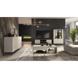 Selsey TV-Lowboard 160x53x40 cm Beige Metall/MDF/Holzwerkstoff