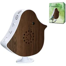 NORTHPOINT Naturgeräusche Box Vogel Sound Box Echtholz Bewegungsmelder Sound Sensor Timer USB-C (Nussholz)