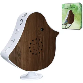 NORTHPOINT Naturgeräusche Box Vogel Sound Box Echtholz Bewegungsmelder Sound Sensor Timer USB-C (Nussholz)