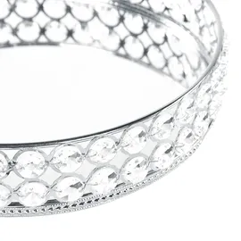 Beliani Dekotablett Vatan Glas Silber