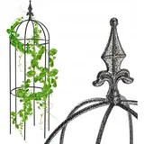 KADAX Rankobelisk aus pulverbeschichtetem Stahl, 3D-Rankobelisk, 100 cm, Rund