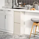[en.casa] Mülltrennschrank Sollentuna Metall 2x14 L Pfefferweiß