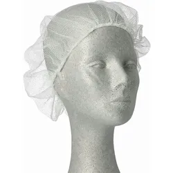 200x Haarnetze Kopfhauben dezente Haarfixierung aus Nylon Ø 55-62 cm weiss
